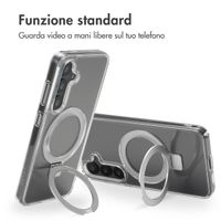 Accezz Cover con anello e supporto con MagSafe Samsung Galaxy S24 - Trasparente