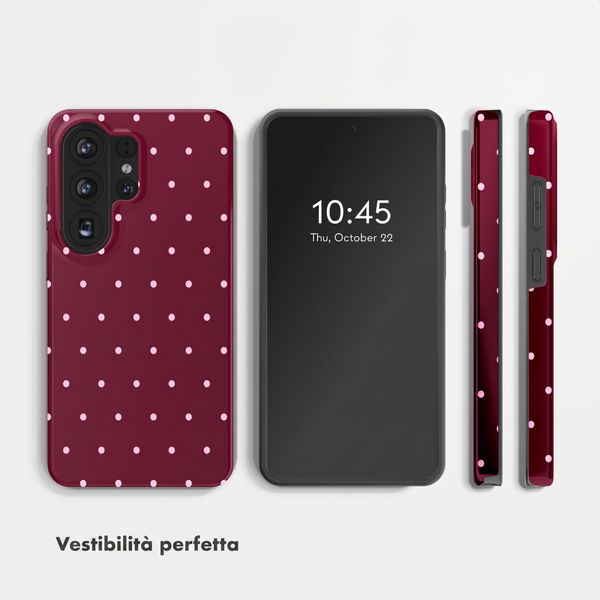 Selencia Cover Posteriore Vivid Samsung Galaxy S26 Ultra - Happy Dots Burgundy