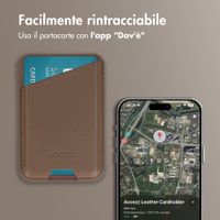 Accezz Portacarte in pelle magnetico - Compatibile con Apple Find My - Coffee Brown