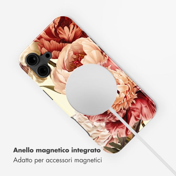 Selencia Cover posteriore Vivid con MagSafe Apple iPhone 16 - Vintage Peony