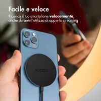Accezz Caricabatterie Wireless USB-C - Caricatore Senza Fili MagSafe e Qi2 - 1 metro - Nero