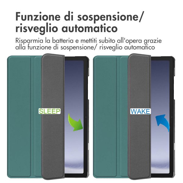 imoshion Cover a libro Trifold Samsung Galaxy Tab A9 Plus - Verde scuro