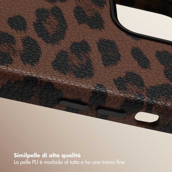 Selencia Cover Sabi Stampa pantera con MagSafe Apple iPhone 12 (Pro) - Mocha Brown