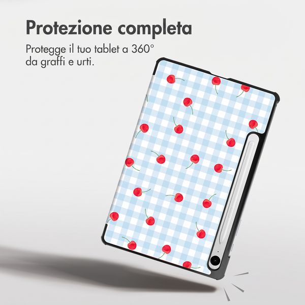 imoshion Cover Trifold Design Samsung Galaxy Tab S9 11.0 pollici / S10 Lite / S10 FE / S9 FE 10.9 pollici - Cherry Check