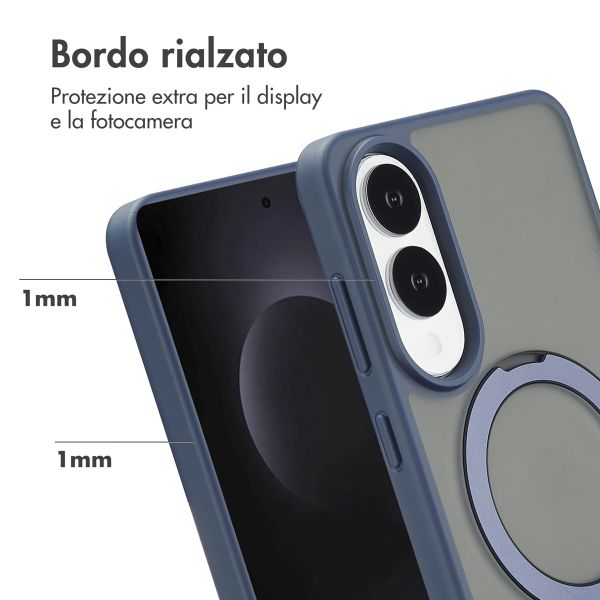 Accezz Cover con anello e supporto con MagSafe Samsung Galaxy S25 Edge - Blu