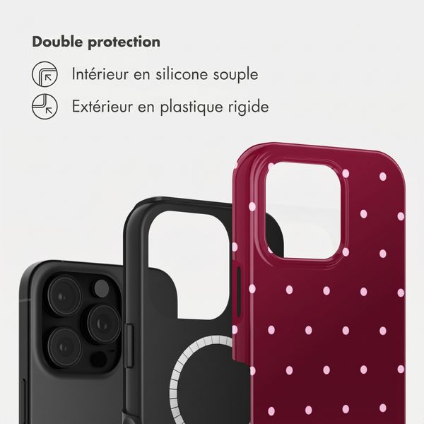 Selencia Vivid Backcover met MagSafe Apple iPhone 16 Pro Max - Happy Dots Burgundy