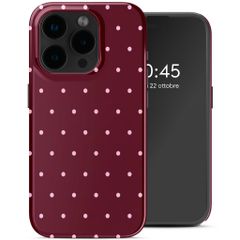 Selencia Cover posteriore Vivid con MagSafe Apple iPhone 15 Pro - Happy Dots Burgundy