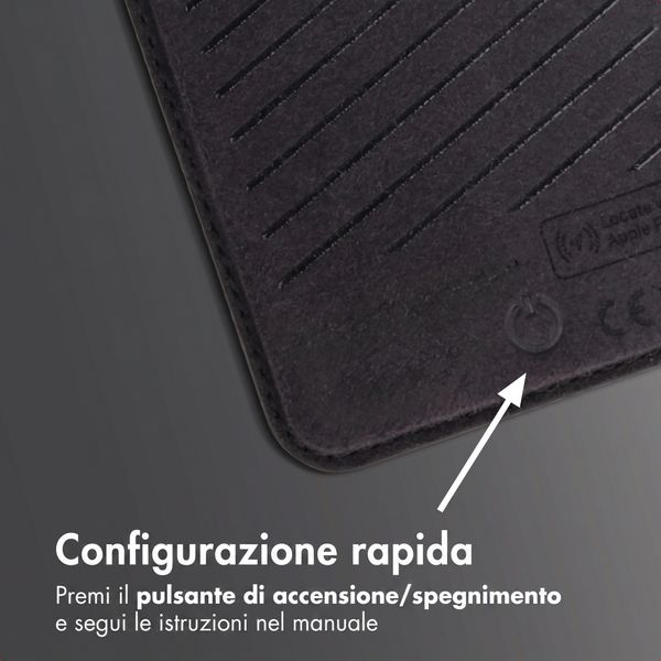 Accezz Portafoglio in pelle magnetico con supporto - Compatibile con Apple Find My - Onyx Black
