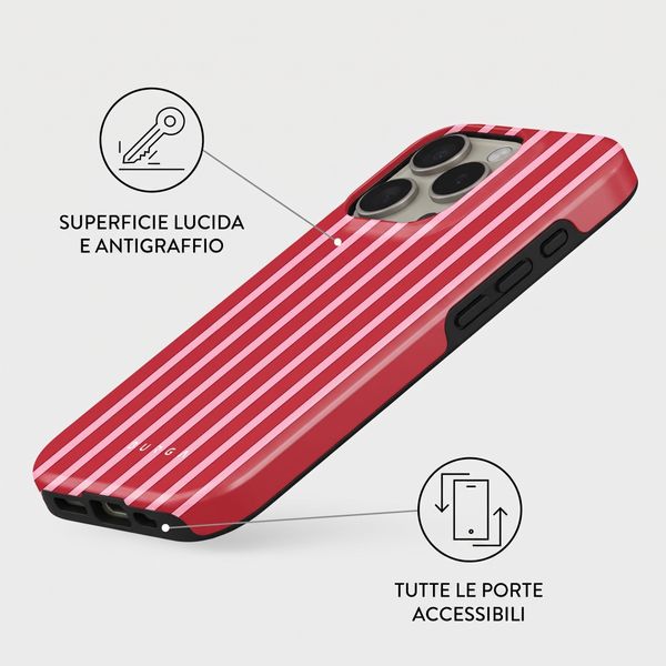 Burga Cover Posteriore Resistente con MagSafe Apple iPhone 16 Pro - Strawberry Jam