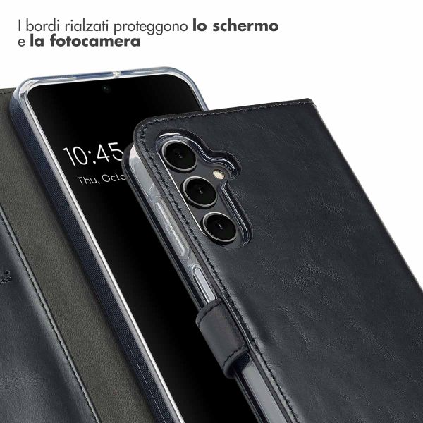 Selencia Cover a libro in vera pelle Samsung Galaxy A16 - Nero