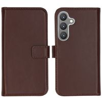 Selencia Cover a libro in vera pelle Samsung Galaxy S24 - Marrone scuro