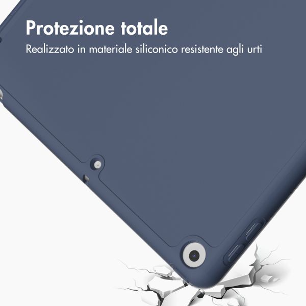Accezz Cover a libro in silicone Smart Apple iPad 9 (2021) 10.2 pollici / iPad 8 (2020) 10.2 pollici / iPad 7 (2019) 10.2 pollici - Blu scuro