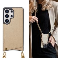 Selencia Cover per telefono Nova con cordino e portacarte Samsung Galaxy S26 Ultra - Beige