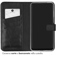 Selencia Cover a libro in vera pelle Samsung Galaxy A55 - Nero