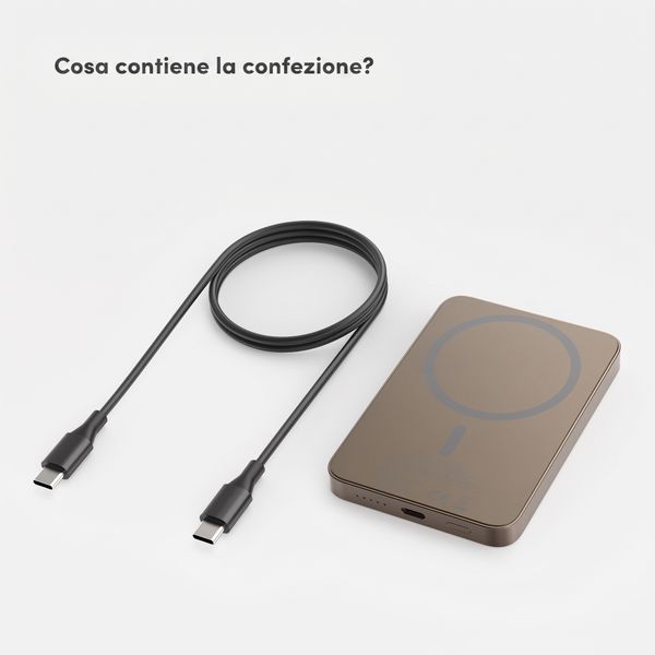 Selencia Vivid Powerbank 5.000 mAh - MagSafe e Qi - Desert Gold / Wavy Swirl Pink Plum