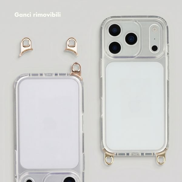Selencia Cover con ganci removibili Apple iPhone 18 Pro / 17 Pro - Trasparente
