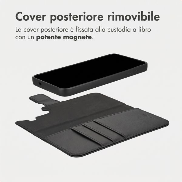 imoshion Cover a libro di lusso 2-in-1 rimovibile Samsung Galaxy S25 FE - Nero