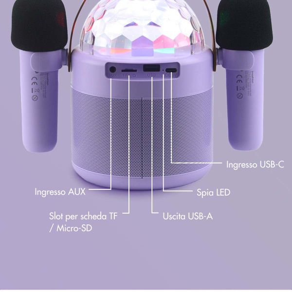 imoshion Sing & Shine Karaoke Set - Altoparlante e 2 microfoni - Lavender Lilac