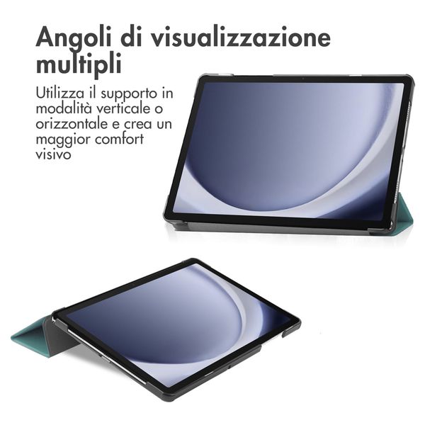 imoshion Cover a libro Trifold Samsung Galaxy Tab A9 Plus - Verde scuro