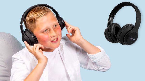 imoshion Cuffie wireless per bambini con LED Light - Limitatore di decibel - Con cavo AUX - Rosa