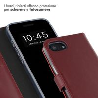 Selencia Cover a libro in vera pelle Apple iPhone 17e / 16e - Burgundy