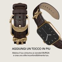 Burga Cinturino in vera pelle  - Apple Watch | 44/45/46/49 mm / Attacco universale 20 mm - Espresso / Gold