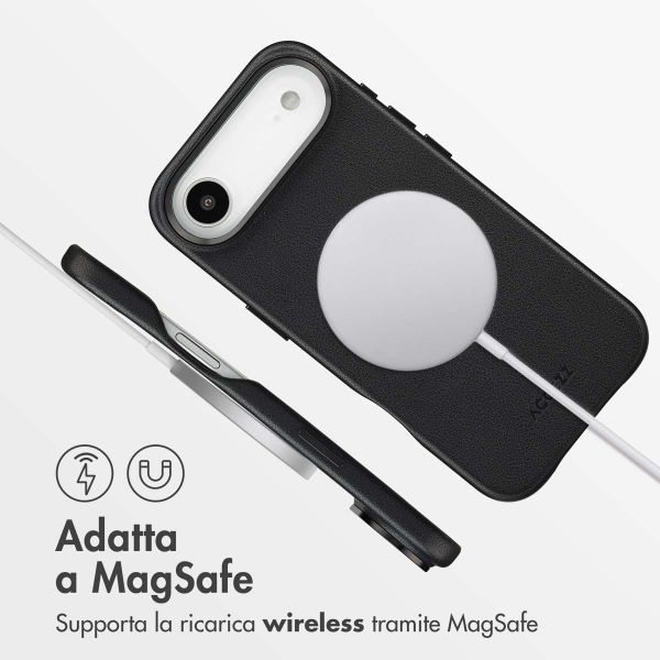 Accezz Cover in Pelle con MagSafe Apple iPhone Air - Onyx Black