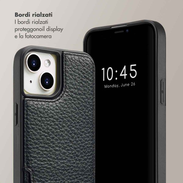 Selencia Cover per telefono Nova con cordino e portacarte Apple iPhone 15 - Nero
