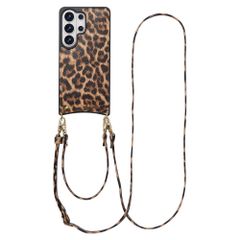 Selencia Cover per telefono Nova con cordino e portacarte Samsung Galaxy S26 Ultra - Leopard