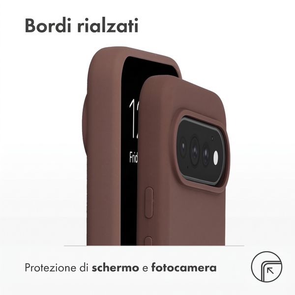 Accezz Cover in silicone liquido con MagSafe Google Pixel 11 / 11 Pro / 10 / 10 Pro - New Tea Brown