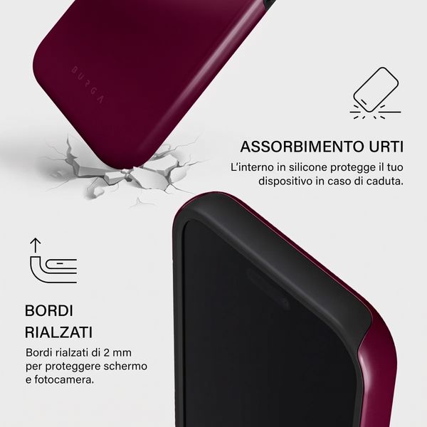 Burga Cover Posteriore Resistente con MagSafe Apple iPhone 17 Pro - Dark Cherry