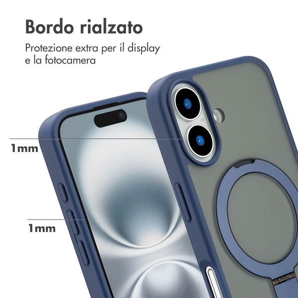 Accezz Cover con anello e supporto con MagSafe Apple iPhone 16 - Blu