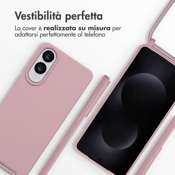 imoshion Cover in Silicone con Cordino Samsung Galaxy S25 Edge - Sand Pink
