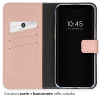 Selencia Cover a libro in vera pelle Apple iPhone 15 - Dusty Pink