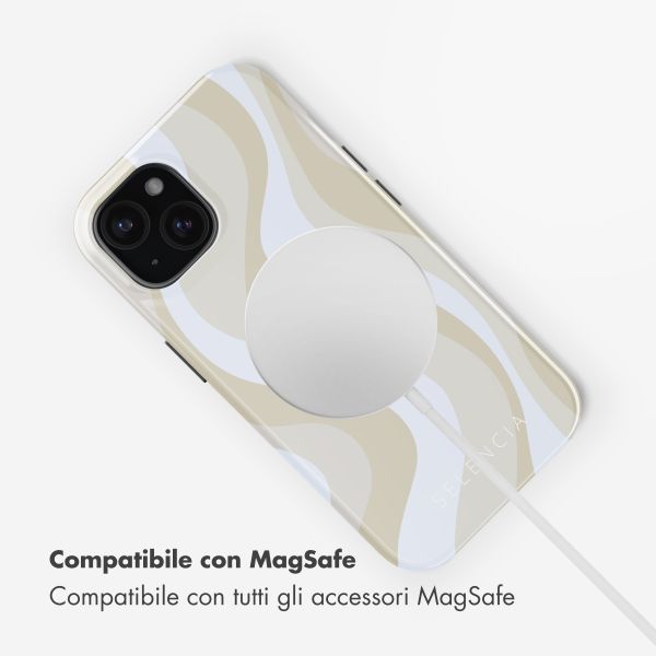 Selencia Cover posteriore Vivid con MagSafe Apple iPhone 15 - Desert Waves Beige