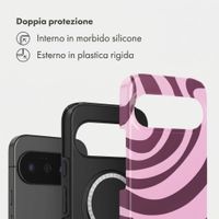 Selencia Cover posteriore Vivid con MagSafe Google Pixel 11 - Wavy Swirl Pink Plum