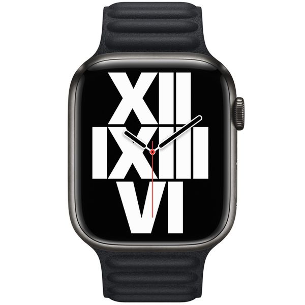 Apple Cinturino Leather Link Apple Watch | 44/45/46/49 mm - Taglia S/M - Midnight