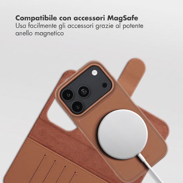 Accezz Cover a libro Edge rimovibile con MagSafe Apple iPhone 18 Pro / 17 Pro - Marrone