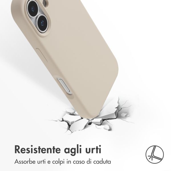 Accezz Cover in silicone liquido con MagSafe Apple iPhone 17 - Stone