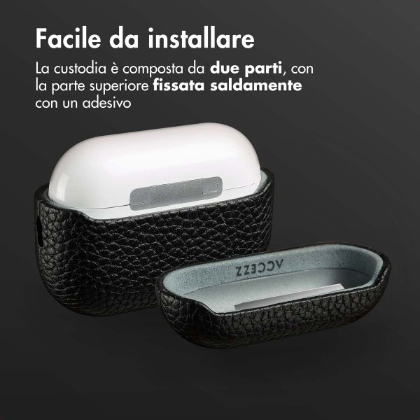 Accezz Cover in vera pelle  Apple AirPods Pro 2 - Nero