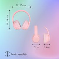 imoshion Cuffie wireless per bambini con LED Light - Limitatore di decibel - Con cavo AUX - Rosa