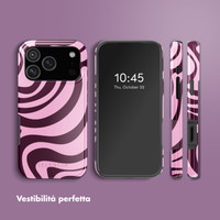 Selencia Cover posteriore Vivid con MagSafe Apple iPhone 17 Pro - Wavy Swirl Pink Plum