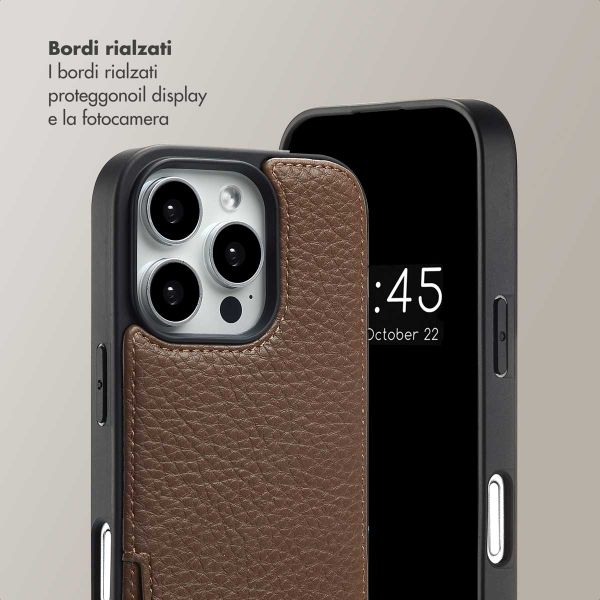 Selencia Cover per telefono Nova con cordino e portacarte Apple iPhone 16 Pro Max - Mocha Brown