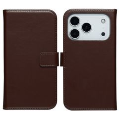 Selencia Cover a libro in vera pelle Apple iPhone 17 Pro - Marrone