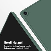 Accezz Cover a libro in silicone Smart Samsung Galaxy Tab A9 8.7 pollici - Verde scuro