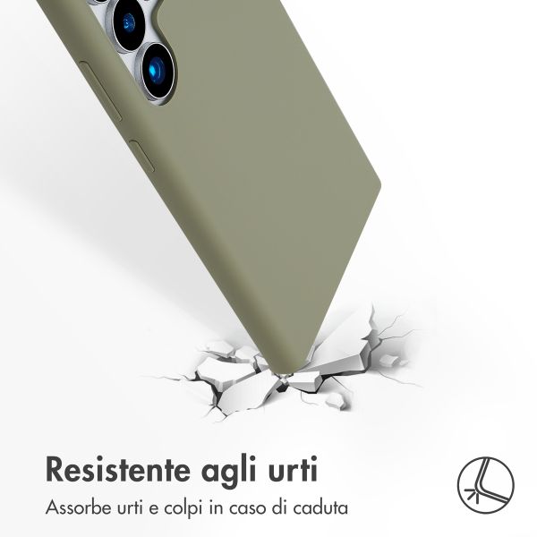 Accezz Cover in silicone liquido con MagSafe Samsung Galaxy S24 Ultra - Cooper Green