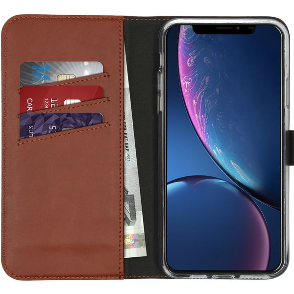 Selencia Cover a libro in vera pelle Apple iPhone 11 Pro Max - Marrone chiaro