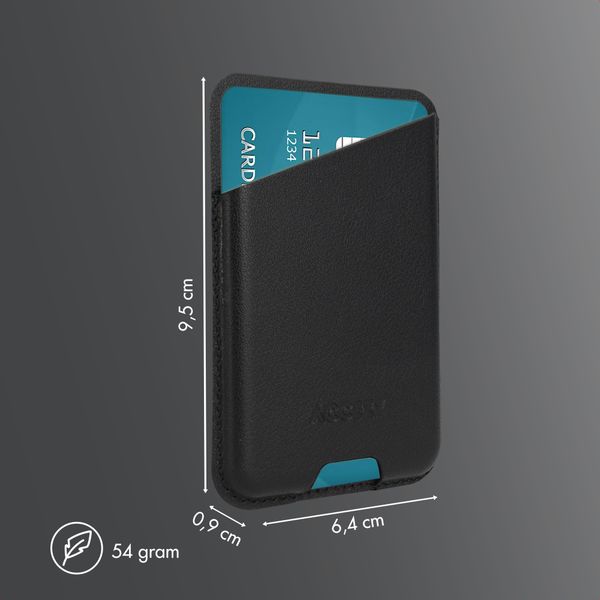 Accezz Portacarte in pelle magnetico - Compatibile con Apple Find My - Onyx Black