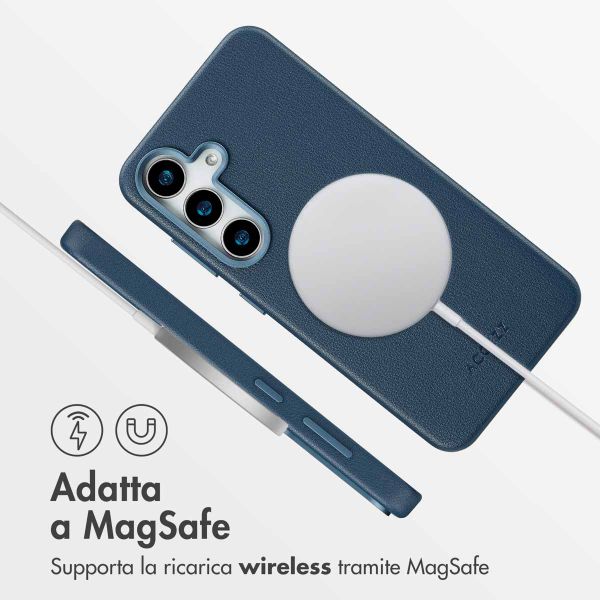 Accezz Cover in Pelle con MagSafe Samsung Galaxy S25 Plus - Nightfall Blue
