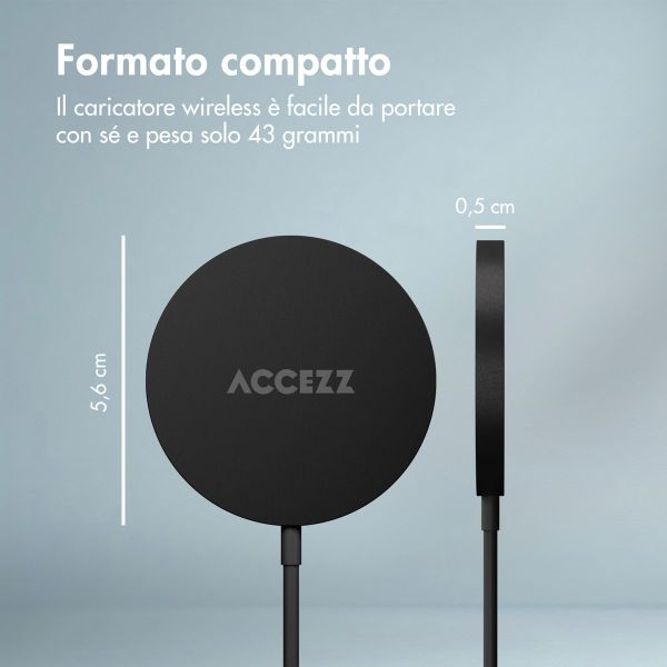 Accezz Caricatore wireless USB-C - Caricatore wireless MagSafe - 1 metro - Nero